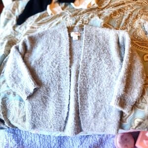 *nd Cat & Jack 2T super soft stretchy open front light gray cardigan